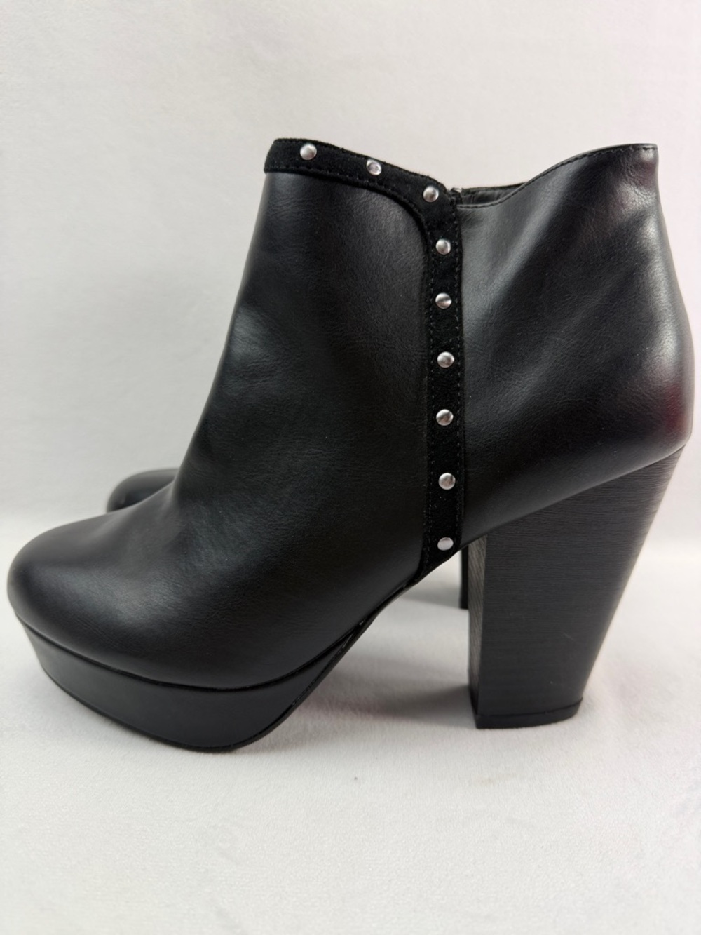 Report Black Platform Vivian Women's Ankle Booties with Stud Detail